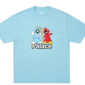 PALACE Sky Blue Tee with Cartoon Graphic right and wrong extra large T-shirt nwt
